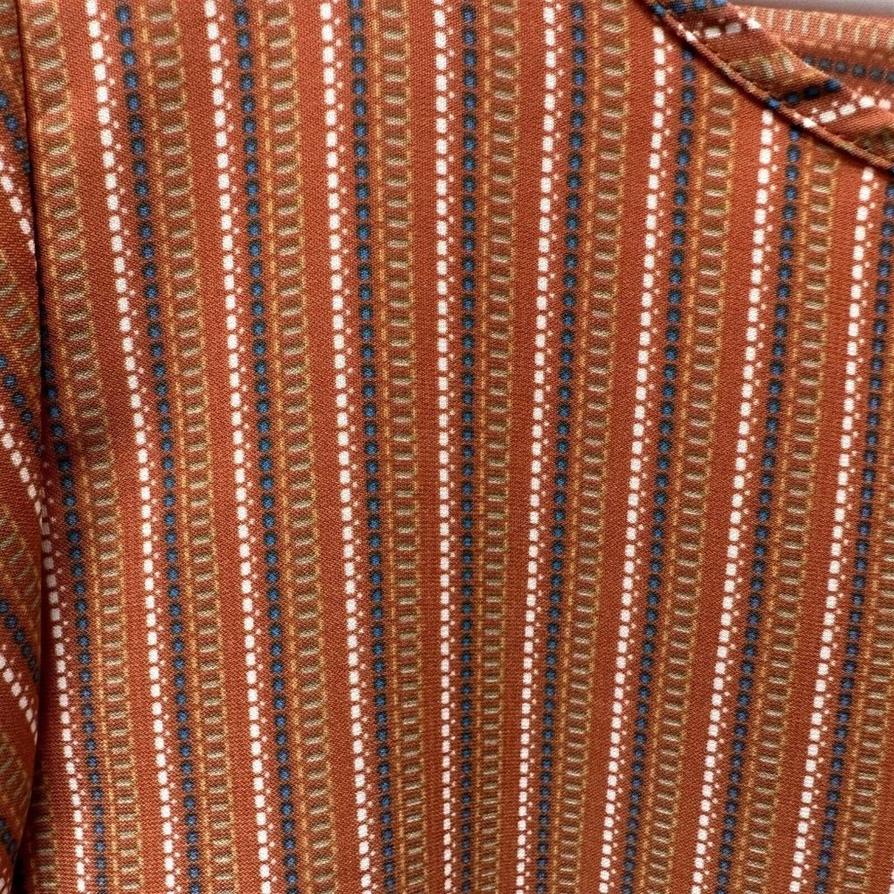 Entro Mini Dress Medium Oversized Orange Brown Flowy Boxy Pockets Popover - Picture 5 of 8
